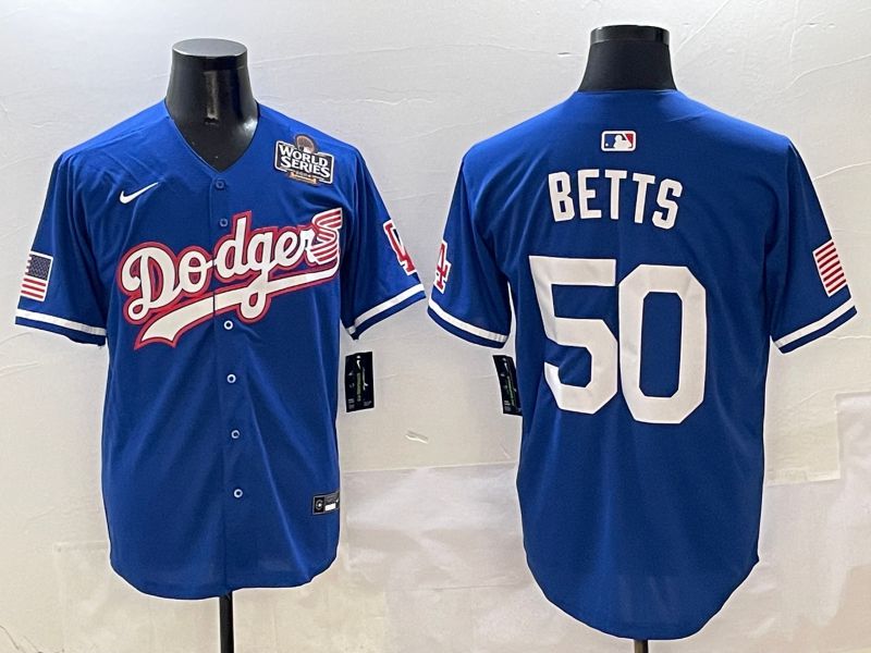 Men Los Angeles Dodgers #50 Betts Blue Second generation Joint Name Nike 2025 MLB Jersey style 6->los angeles dodgers->MLB Jersey